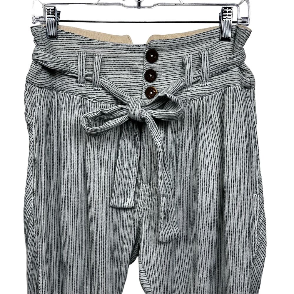 Free People Rumors pants white gray striped yarn died size 0 high waist harem - Picture 7 of 16